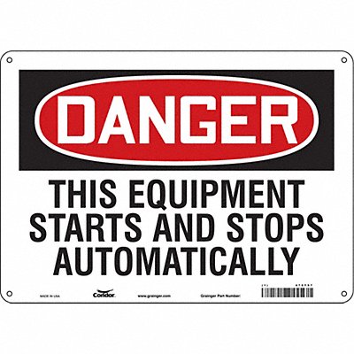 Safety Sign 14 W 10 H 0.055 Thickness