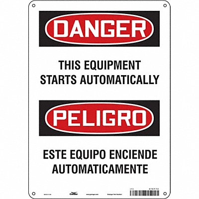 Safety Sign 10 W 14 H 0.055 Thickness