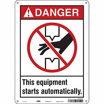 Safety Sign 10 W 14 H 0.055 Thickness