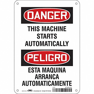 Safety Sign 10 W 14 H 0.055 Thickness