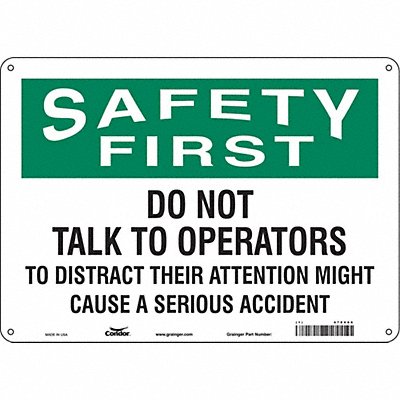 Safety Sign 14 W 10 H 0.055 Thickness