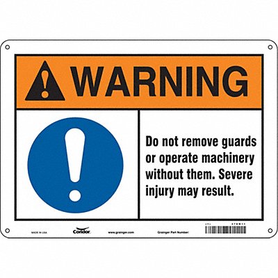 Safety Sign 14 W 10 H 0.055 Thickness
