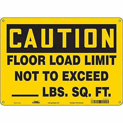 Safety Sign 14 Wx10 H 0.055 Thickness