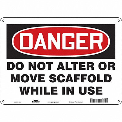 Safety Sign 14 W 10 H 0.055 Thickness