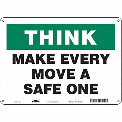 Safety Sign 14 W 10 H 0.055 Thickness