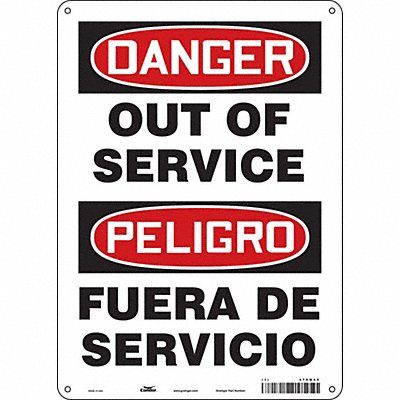 Safety Sign 10 W 14 H 0.055 Thickness