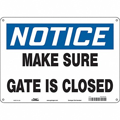 Safety Sign 14 Wx10 H 0.055 Thickness
