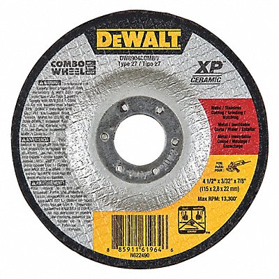 Abrasive Cut-Off/Grind Wheel Type 27 (DW8904Combo)