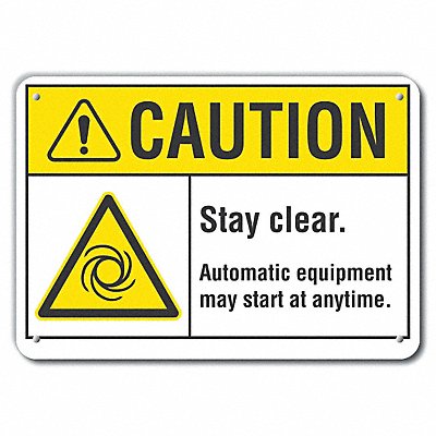 Caution Sign 14 W 10 H 0.055 Thick