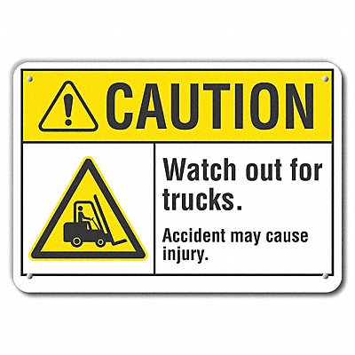 Caution Sign 14 W 10 H 0.055 Thick