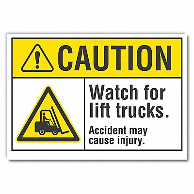 Caution Sign Self-Adhesive Vinyl 7 in H