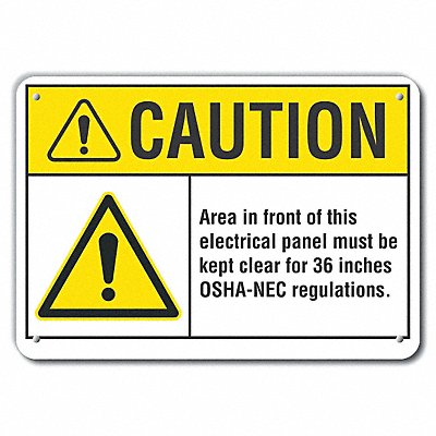 Caution Sign 14 W 10 H 0.055 Thick