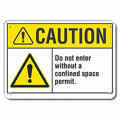 Caution Sign 14 W 10 H 0.055 Thick