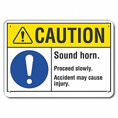 Caution Sign 14 W 10 H 0.055 Thick