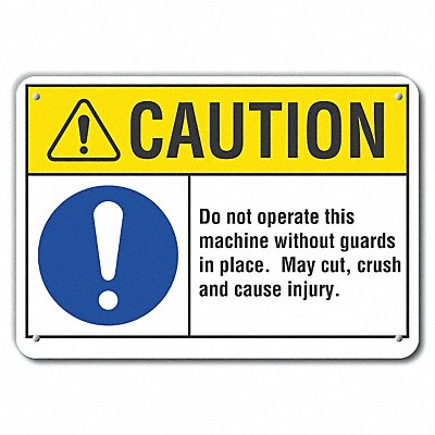 Caution Sign 14 W 10 H 0.055 Thick
