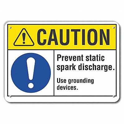 Caution Sign 14 W 10 H 0.055 Thick