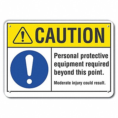 Caution Sign 14 W 10 H 0.055 Thick