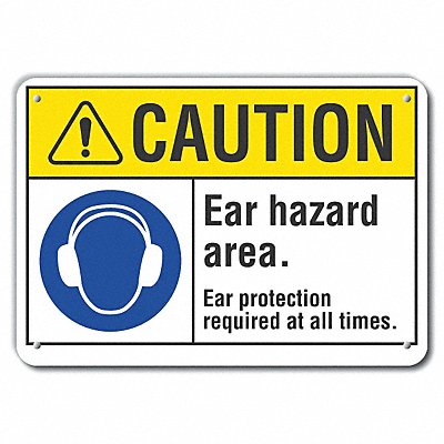 Caution Sign 14 W 10 H 0.055 Thick