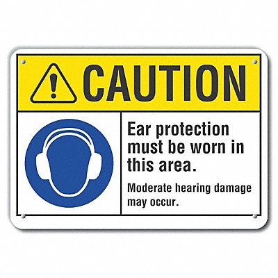 Caution Sign 14 W 10 H 0.055 Thick