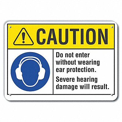 Caution Sign 14 W 10 H 0.055 Thick
