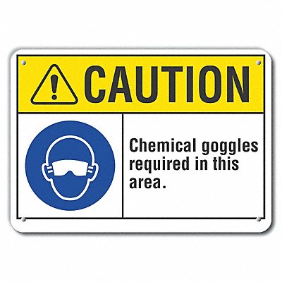 Caution Sign 14 W 10 H 0.055 Thick