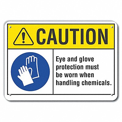 Caution Sign 14 W 10 H 0.055 Thick