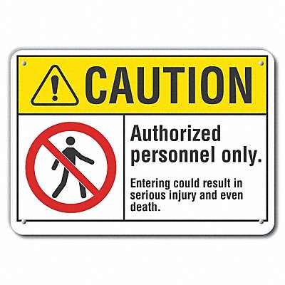 Caution Sign 14 W 10 H 0.055 Thick