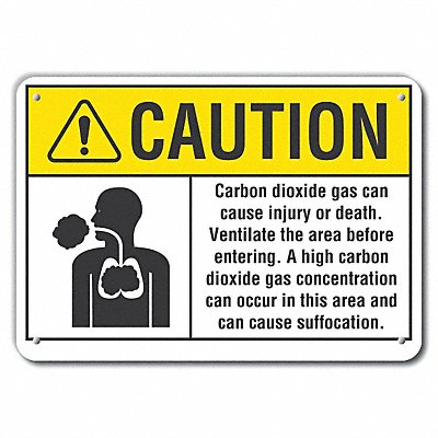 Caution Sign 14 W 10 H 0.055 Thick