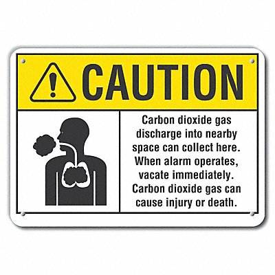 Caution Sign 14 W 10 H 0.055 Thick