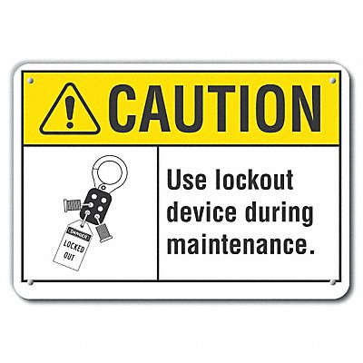 Caution Sign 14 W 10 H 0.055 Thick