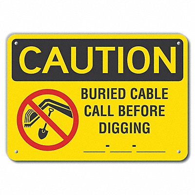 Caution Sign 14 W 10 H 0.055 Thick