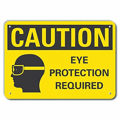 Caution Sign Recycled Aluminum 7 in H