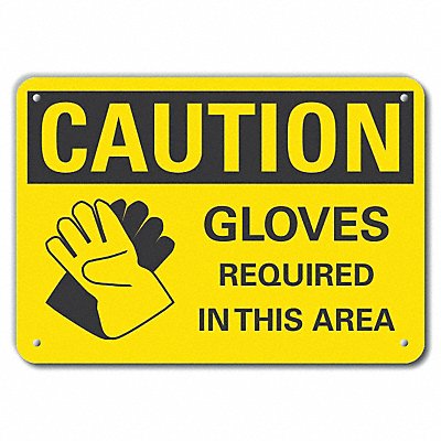 Caution Sign Recycled Aluminum 10 in H