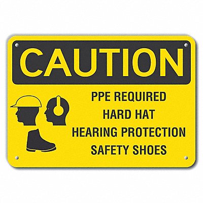 Caution Sign 14 W 10 H 0.055 Thick