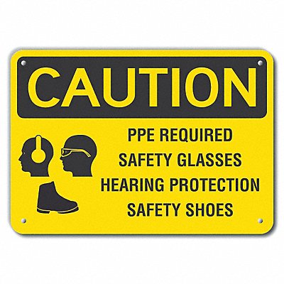 Caution Sign 14 W 10 H 0.055 Thick