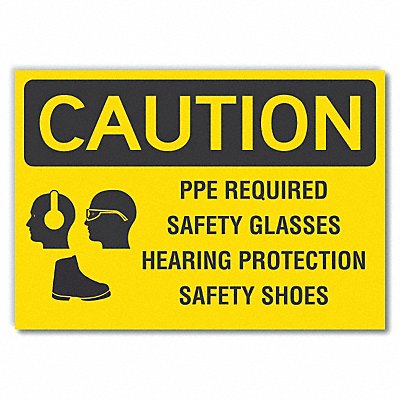Caution Sign Self-Adhesive Vinyl 5 in H