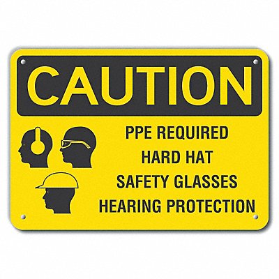 Caution Sign Recycled Aluminum 10 in H