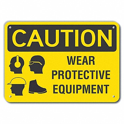 Caution Sign Recycled Aluminum 10 in H