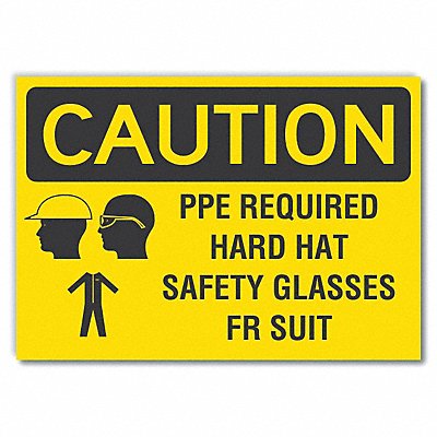 Caution Sign Self-Adhesive Vinyl 5 in H