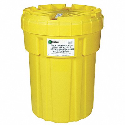 Salvage Drum Screw Lid 30 gal. Yellow