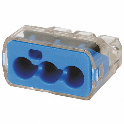 Push-In Connector 3-Port Blue PK50
