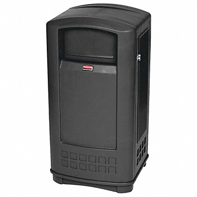 D0243 Trash Can 35 gal. Black Plastic