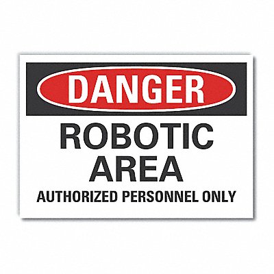 Danger Sign 5 W x 3-1/2 H 0.001 Thick