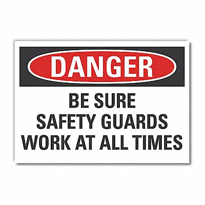 Danger Sign 5 W x 3-1/2 H 0.001 Thick