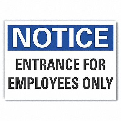Entrance Sign 5 Wx3-1/2 H 0.001 Thick