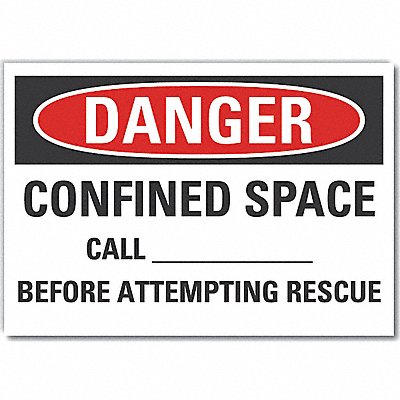 Danger Sign 14 W x 10 H 0.001 Thick
