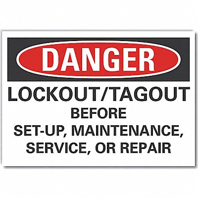 Danger Sign 7 W x 5 H 0.001 Thick