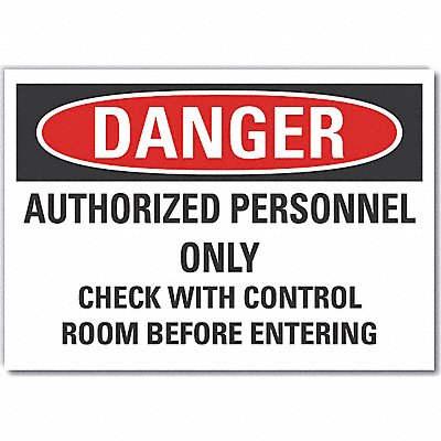 Danger Sign 5 W x 3-1/2 H 0.001 Thick