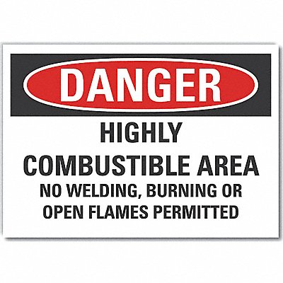 Danger Sign 7 W x 5 H 0.001 Thick