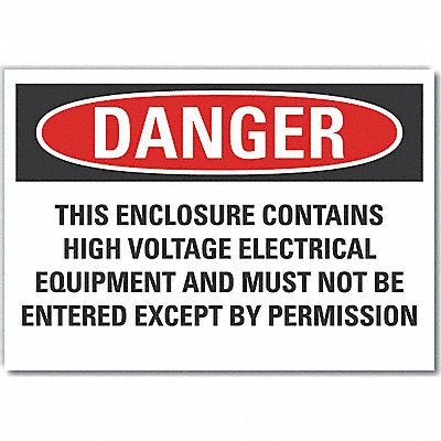 Danger Sign 7 W x 5 H 0.001 Thick